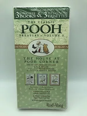 Vintage The Classic Pooh Treasury Volume 3  3 Hardcover Books 3 Cassettes Winnie • $5.18