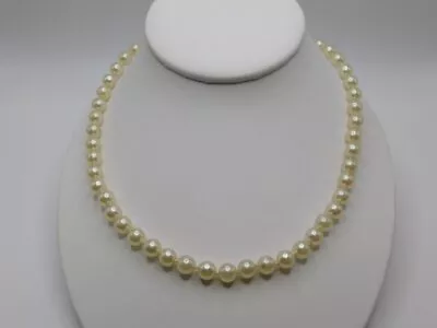 A331-vintage Necklace~faux Pearls~glass/tied~17.5  • $8