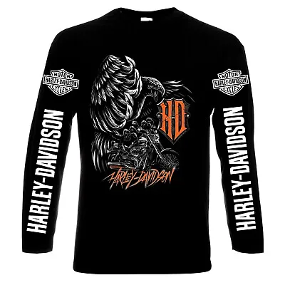 Harley Davidson Men's Long Sleeve T-shirt 100% Cotton S To 5XL • $68.20