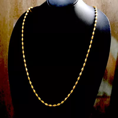 Real Looking 22 Ct Gold Plated Chain - Necklace Party Wear Kapa Indian Jewelry • £14.99