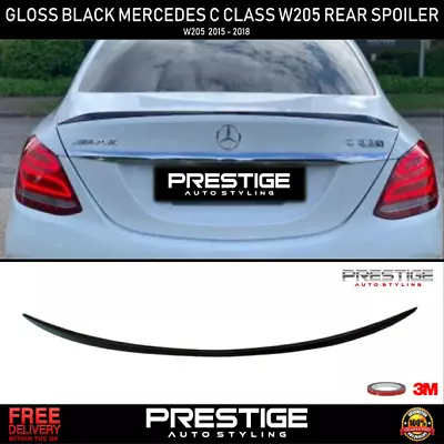 £44.99 • Buy Mercedes Benz W205 C Class Abs Rear Trunk Spoiler Boot Spoiler Lip Amg C63 Style