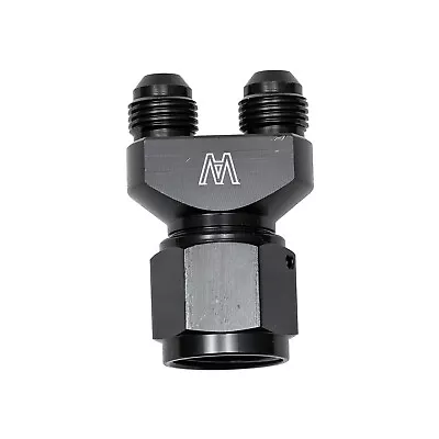 Aluminum Y Block Adapter Fitting 10AN Female To Parallel Exit Dual 6 AN Male • $32.99