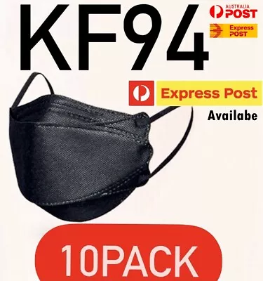 10 Pcs Korea KF94 In BLACK Reusable Face Mask 4 Protective Layer AUS STOCK • $22.98