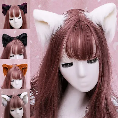 Cat Fox Ears Headband Costume Fur Anime Neko Cosplay Party Halloween Hair Band • $4.59