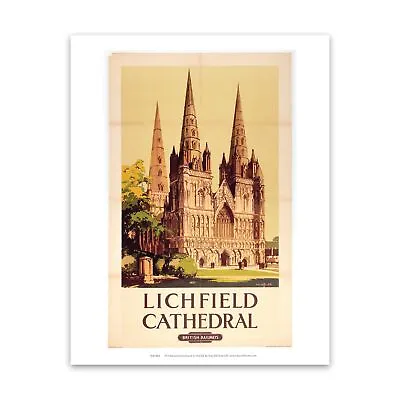 £9.99 • Buy Lichfield Cathedral - British Railways 28x35cm Art Print Vintage Railway Posters