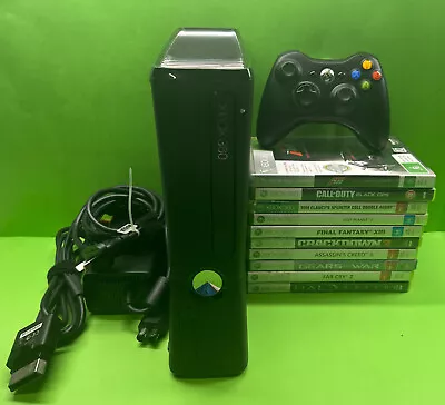 Microsoft XBOX 360 Slim Console (250Gb) + Controller & X10 Games Bundle • $149.99