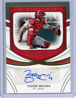 Yadier Molina 2022 Panini Immaculate Signatures Auto /25 St. Louis Cardinals • $109.99