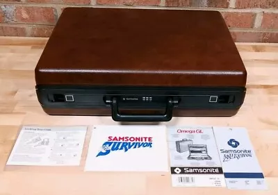 Samsonite Omega GL Briefcase Combo Lock Attaché Brown Hard Case New Vintage • $89.99