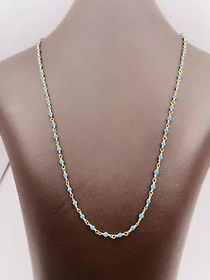 ME & RO 18k Gold Turquoise Bead Station Chain 15.75  BEAUTIFUL!! RARE!! • $800