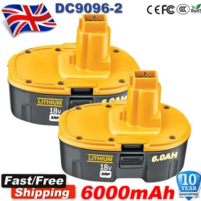 2-Pack For Dewalt 18V 6.0Ah Battery DC9096 DE9098 DE9096 DE9095 DE9039 DW9095 UK • £20.98