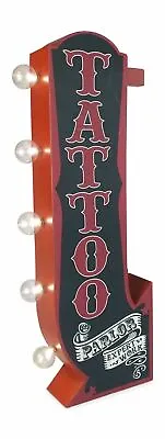 $59.99 • Buy TATTOO Parlor Arrow Double Sided Metal Sign W/ LED Lights Man Cave Beer Bar Shop