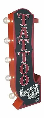 TATTOO Parlor Arrow Double Sided Metal Sign W/ LED Lights Man Cave Beer Bar Shop • $65