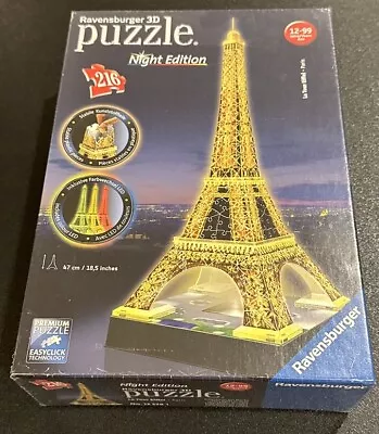 Ravensburger 3D Puzzle Eiffel Tower Night Edition NEW Sealed LED • $19.99