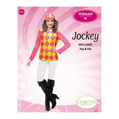 Melbourne Cup Carnival Horse Spring Racing Jockey Womens Costume Pink Yellow • £15.05