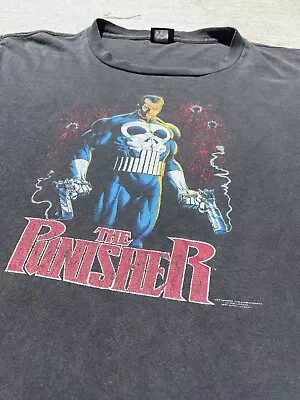 Vintage 1989 The Punisher Marvel Comics Shirt Black Size Large • $149.70