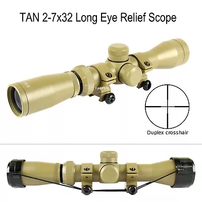TACFUN Mosin Nagant 2-7x32 Long Eye Relief Scope - TAN • $64.99