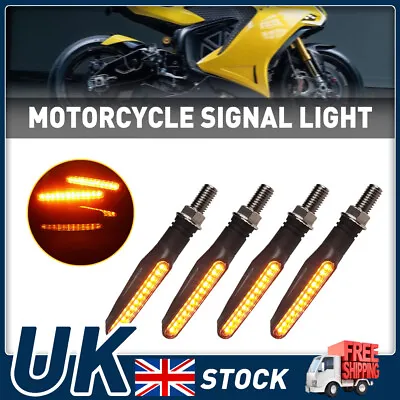 4PCS Universal Motorcycle Turn Signal Brake Lights Amber LED Lamp Rear Indicator • £15.79