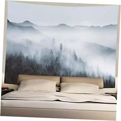 Misty Forest Tapestry Forest 59.10  X 51.20  Black And White Misty Forest • $23.55