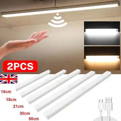 £5.99 • Buy 2PCS Wireless LED PIR Motion Sensor Light Strip Cabinet Closet Lamp USB  Lamp UK