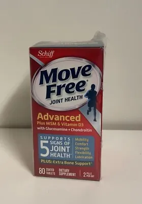 Schiff Move Free Advanced Plus MSM & Vitamin D3 Glucosamine 80 Tablets 03/2024 • $16.99