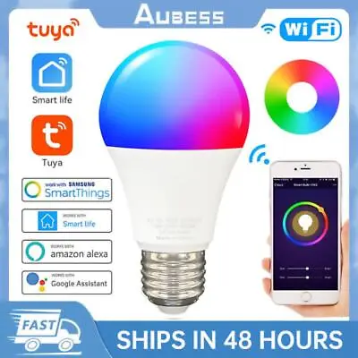 Tuya E27/ B22 Smart WiFi LED Light Bulb 9/15W RGB Colour Changing Remote Control • $7.70