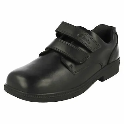 £25 • Buy Boys Clarks Black Leather School Shoes: Deaton INF