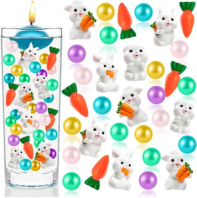 120 Pcs Easter Vase Filler Multicolor Pearl Beads Candy Cane Floating Pearls Fo • $12.95