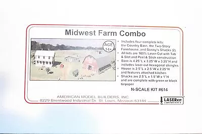 N SCALE  MIDWEST FARM COMBO By AMERICAN MODEL BUILDERS # 614 • $95.95