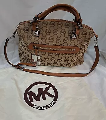 Michael Kors Calista Monogramed Logo MK Women's Handbag Crossbody Bag Brown • $85