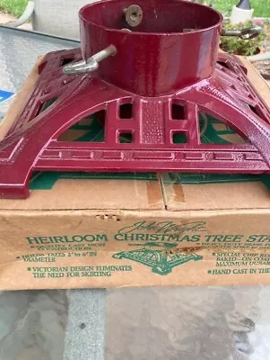 Red Cast Iron Christmas Tree Stand By John Wright • $25.50