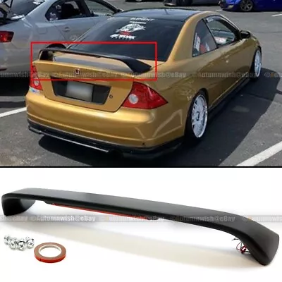 For 01-05 Honda Civic 2DR Primered Black Trunk Spoiler Wing LED Brake Light Lamp • $59.99