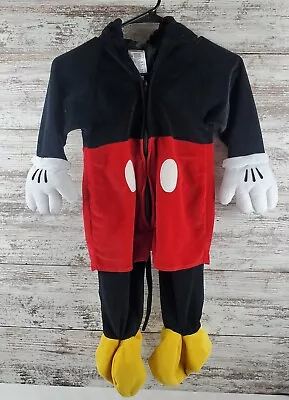 Disney Store Mickey Mouse Costume Hoodie Ears Zip In Front CHILD SZ 18-24 Months • $23