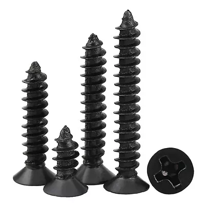 Pozi Countersunk Self Tapping Screws Wood Screw Steel Black No. 11.21.42-3mm • £1.79