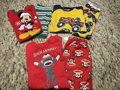 4T Baby Gap Disney Boy Pajamas (3 Pair)  - Christmas/Monster Truck/Sock Monkey • $20