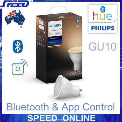 $56.95 • Buy Philips Hue White Ambiance GU10 Smart LED 5W Downlight - Bluetooth/Wi-Fi Control