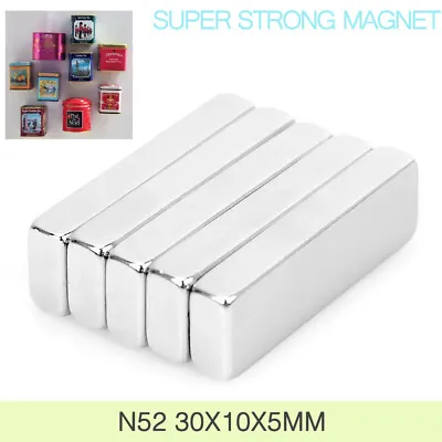 N52 Super Strong Magnets Block Rare Earth Cuboid Neodymium 30mm×10mm×5mm Magnet • $8.99