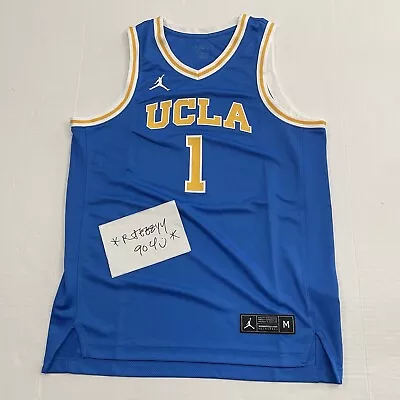 Mens Size M Nike Air Jordan UCLA Bruins #1 Screenprinted Basketball Jersey Blue • $59