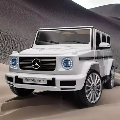 12V Kids Ride On Car 4WD Licensed Mercedes-Benz G500 Battery Powered Toy White • $163.99