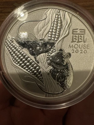 $184.50 • Buy 5oz Australian Lunar Year Of Mouse 2020 Perth Mint Silver 999.9
