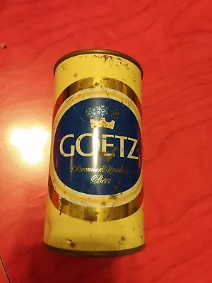 12oz Goetz Beer Flat Top Beer Can Solid Can St Joseph Mo. 3.2 Alcohol Top Lid #4 • $9.99
