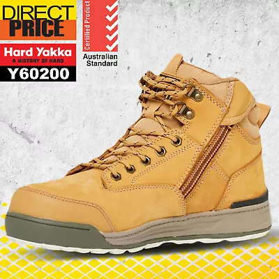 Hard Yakka Work Boots Safety 3056 Lace Side Zip Y60200 NEW • $131.55