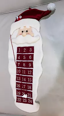 Hanging Santa Christmas Count Down Advent Pockets Plastic Tree Marker Vintage • $21.99