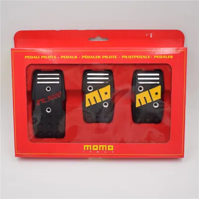 3pcs/set Momo R3000 Black MT Car Aluminum Non Slip Gas Brake Pedal Pad Covers • $18.99