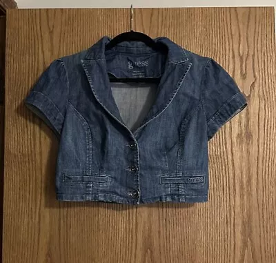 Guess Denim Top - Blue - Large  - Vintage • $24