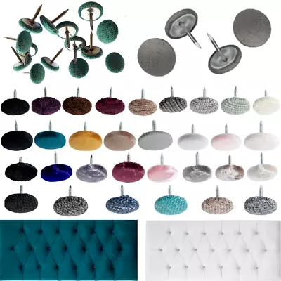 Covered Nail Back Buttons Upholstery Fabric Headboards Sofas Buttons 30L/18 Mm • £35.99