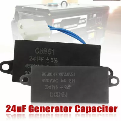 24uF CBB61 Generator Capacitor 450V AC For Brushless Gas & Diesel Generator Best • £16.99