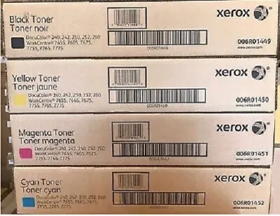 4 X Original Toner Xerox Docucolor 240 242 250 252 260/006R01449 - 006R01452 • £786.22