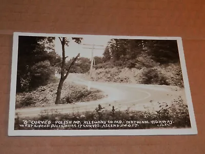 Allegany County Md - 1926-1940's Era Real Photo Postcard  National Road 8 Curves • $19.75
