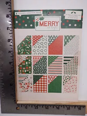 My Mind's Eye Merry And Bright 24 Sheets Double Sided Cardstock Paper New A30695 • $6.95