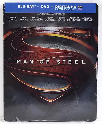 Superman MAN OF STEEL (Blu-Ray DVD Digital Code  Collectible STEELBOOK) NEW • $19.99
